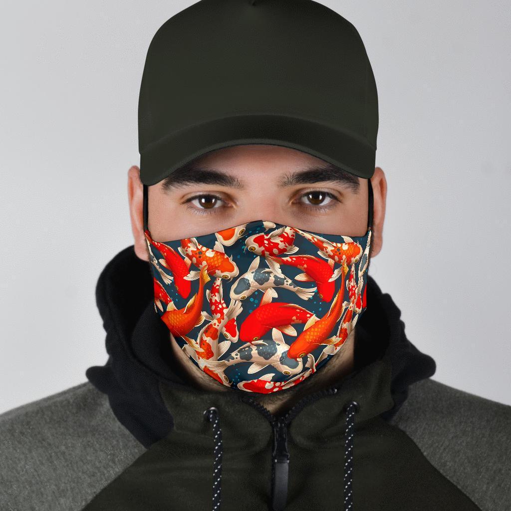 Koi Fish Pattern Print Face Mask-grizzshop