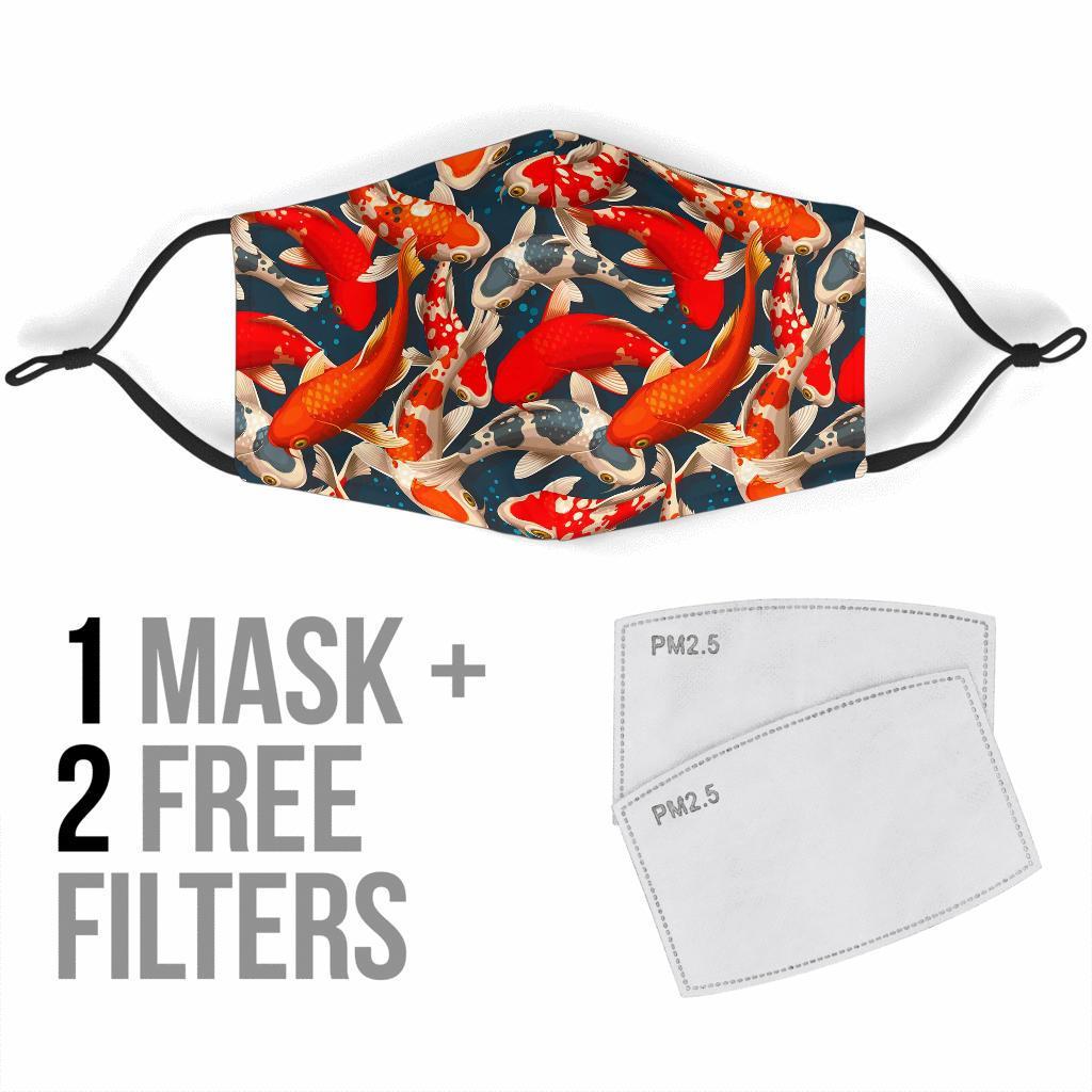 Koi Fish Pattern Print Face Mask-grizzshop