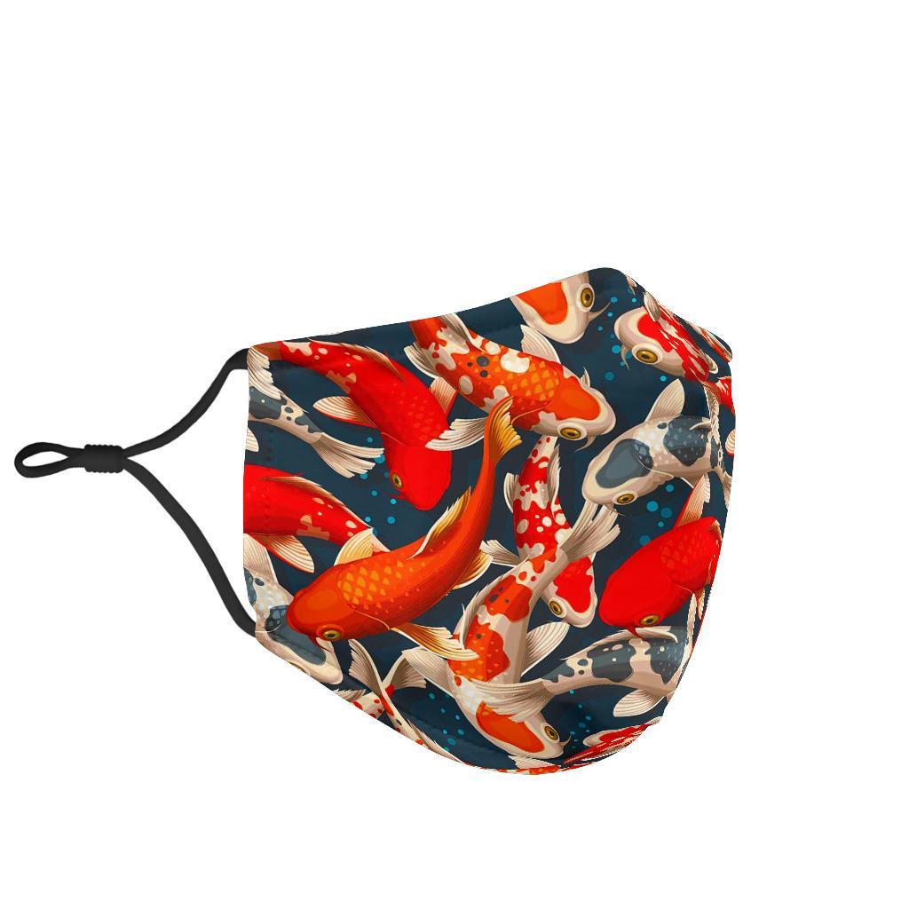 Koi Fish Pattern Print Face Mask-grizzshop