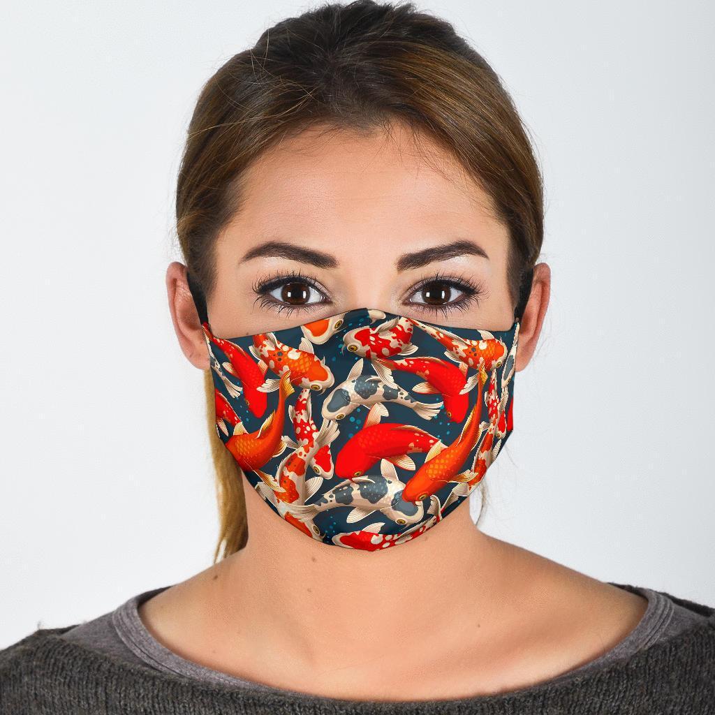 Koi Fish Pattern Print Face Mask-grizzshop