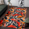 Koi Fish Pattern Print Floor Mat-grizzshop