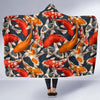 Koi Fish Pattern Print Hooded Blanket-grizzshop