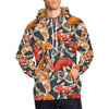 Koi Fish Pattern Print Men Pullover Hoodie-grizzshop