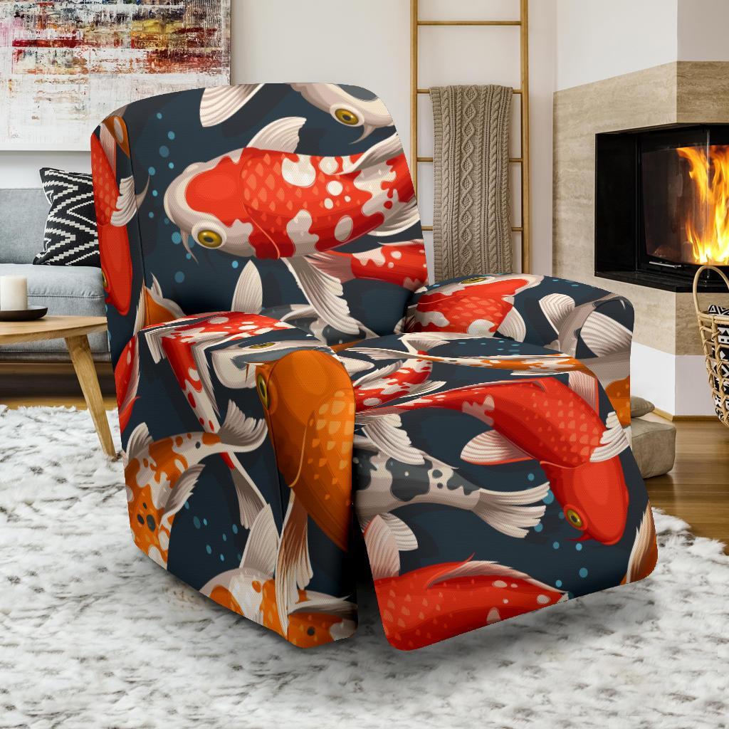 Koi Fish Pattern Print Recliner Cover-grizzshop