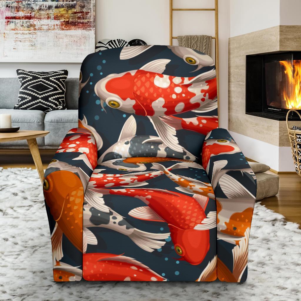 Koi Fish Pattern Print Recliner Cover-grizzshop