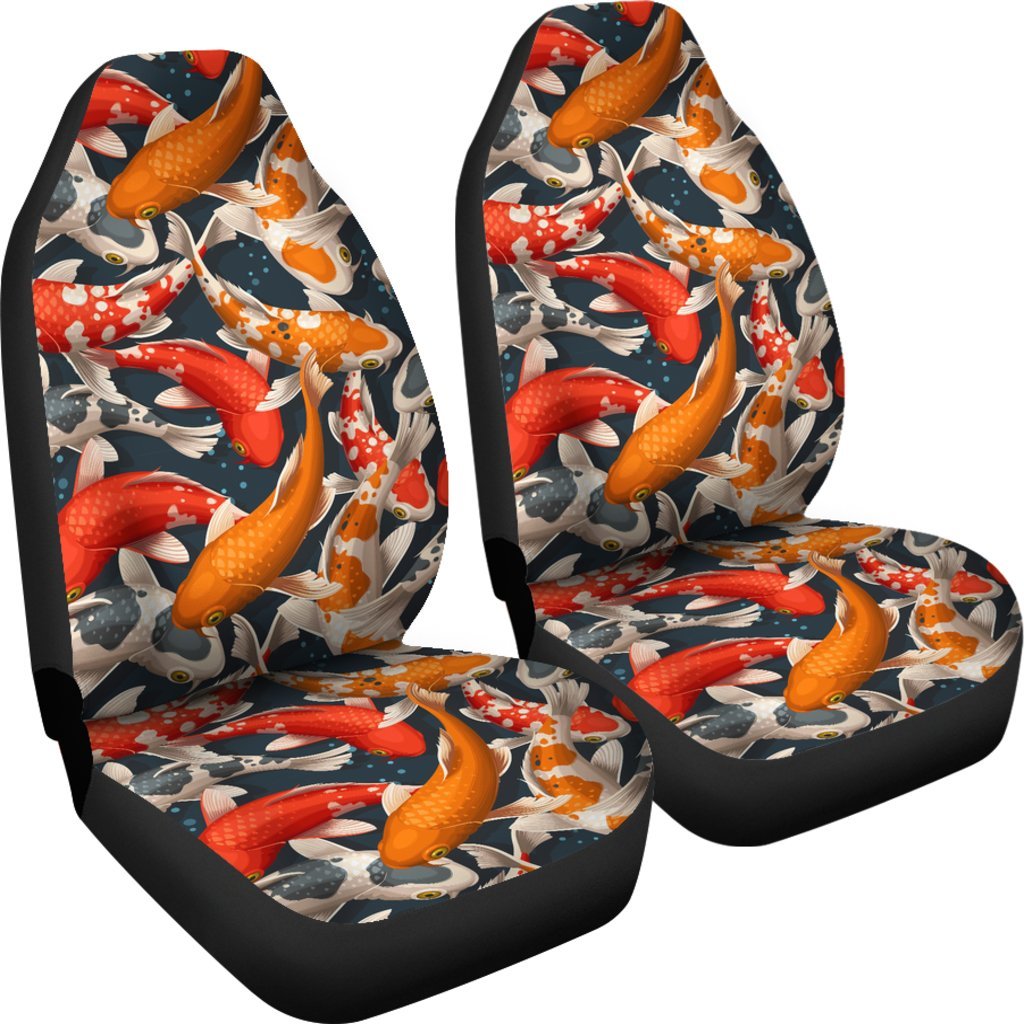 Koi Fish Pattern Print Universal Fit Car Seat Cover-grizzshop