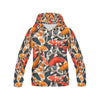 Koi Fish Pattern Print Women Pullover Hoodie-grizzshop