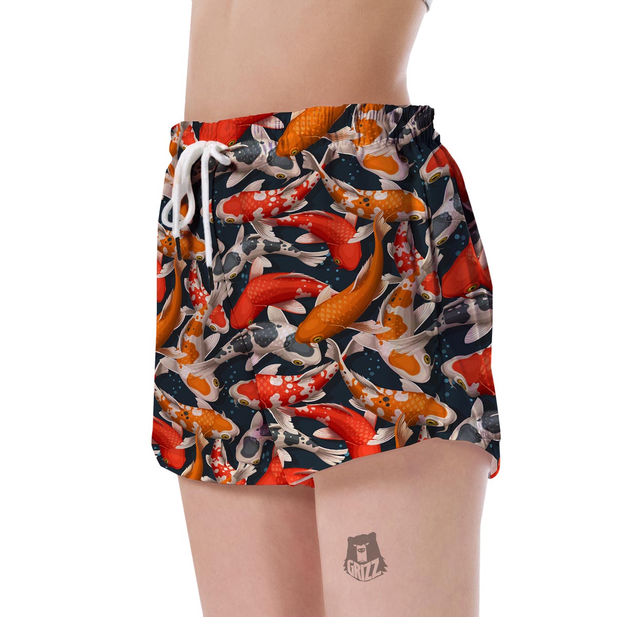 Koi Fish Pattern Print Women's Shorts-grizzshop