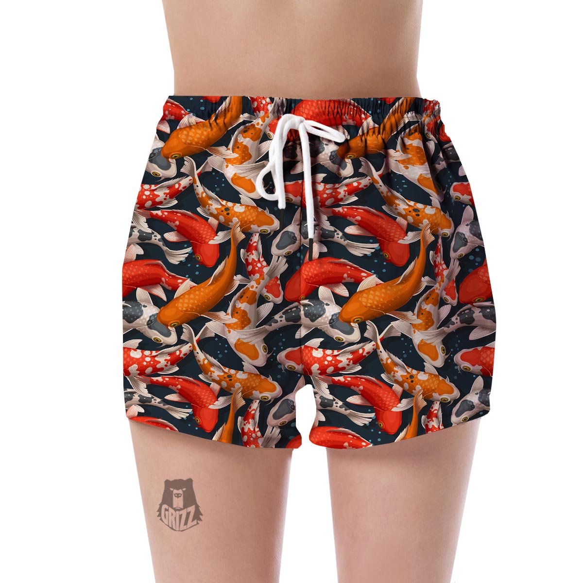 Koi Fish Pattern Print Women's Shorts-grizzshop
