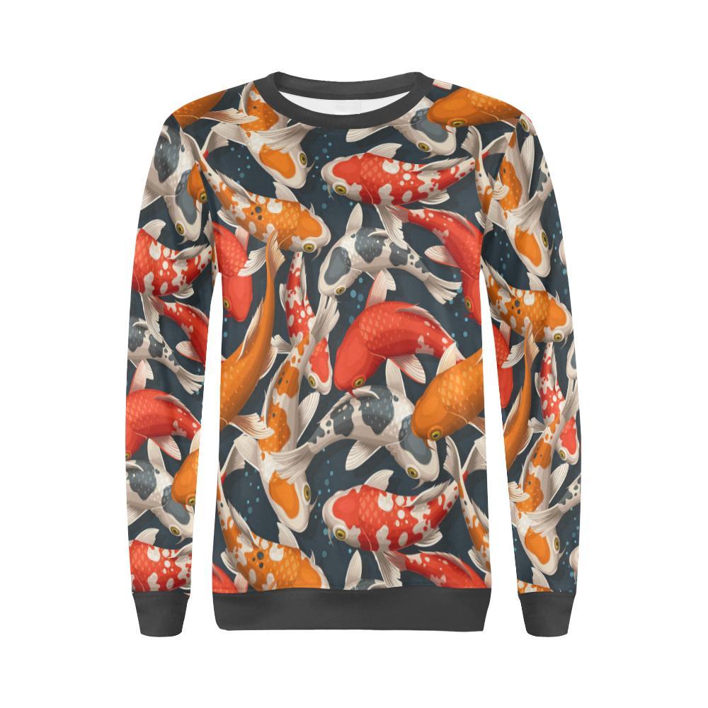 Koi Fish Pattern Print Women's Sweatshirt-grizzshop