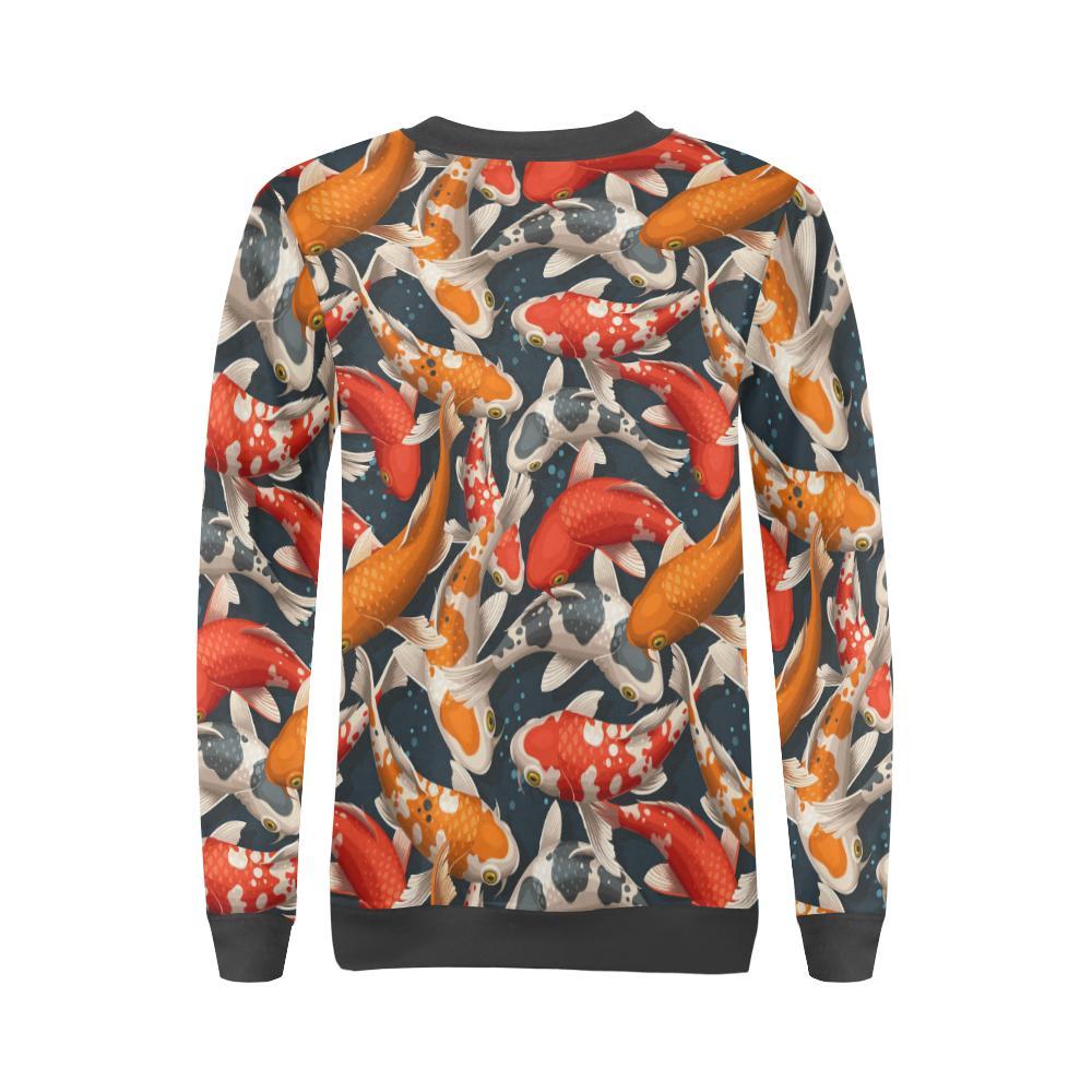 Koi Fish Pattern Print Women's Sweatshirt-grizzshop