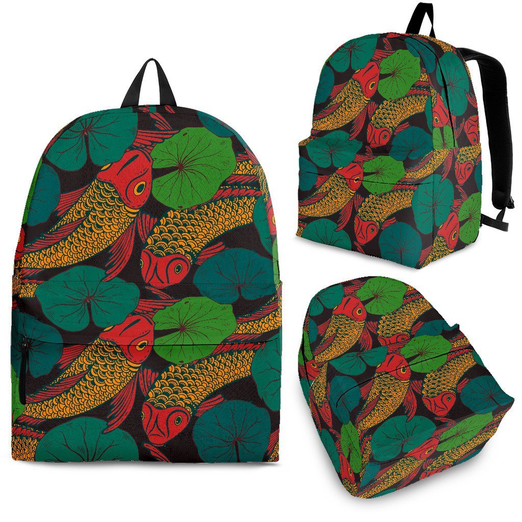 Koi Fish Print Pattern Backpack-grizzshop