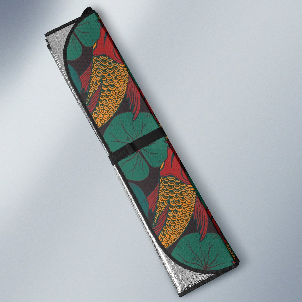 Koi Fish Print Pattern Car Sun Shade-grizzshop