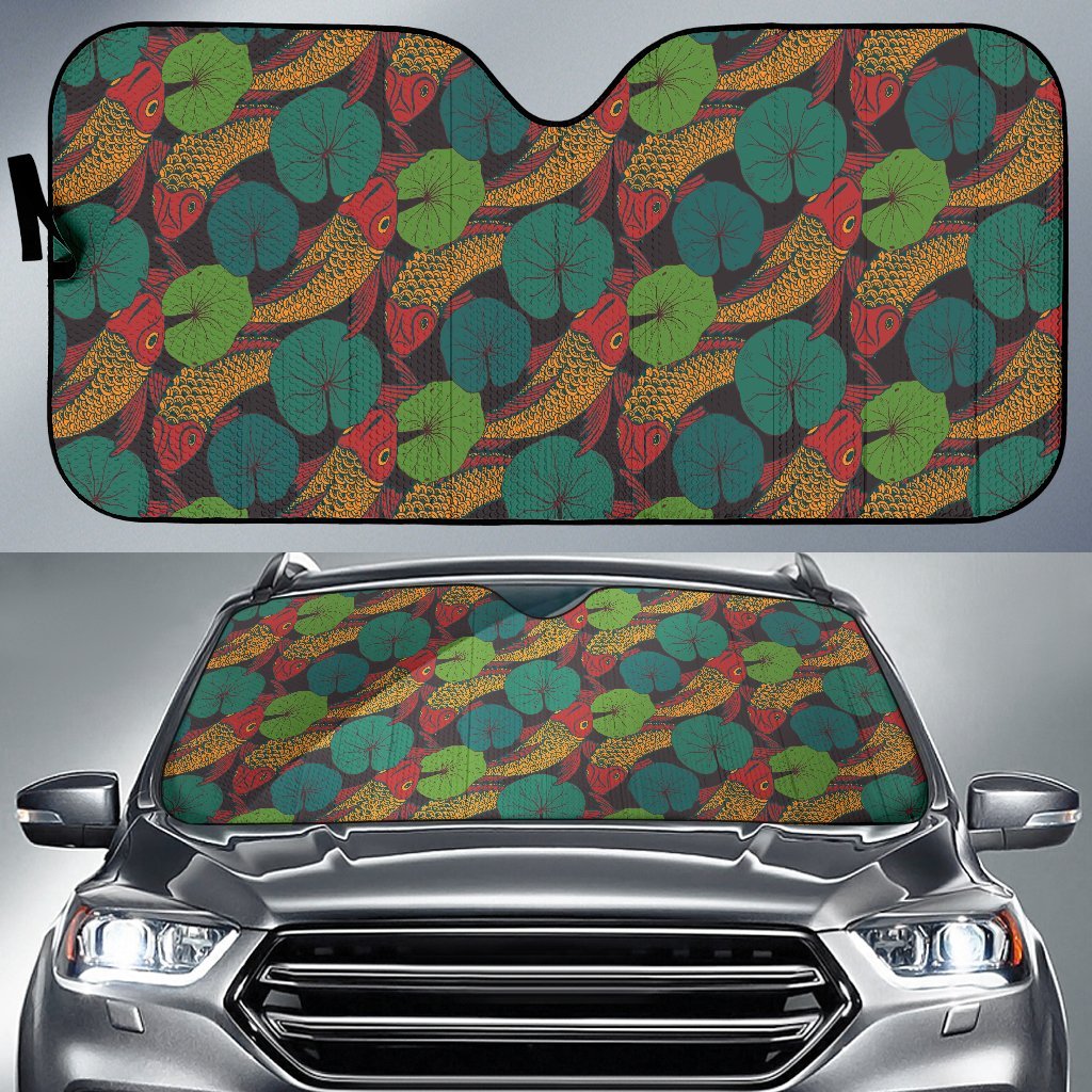 Koi Fish Print Pattern Car Sun Shade-grizzshop