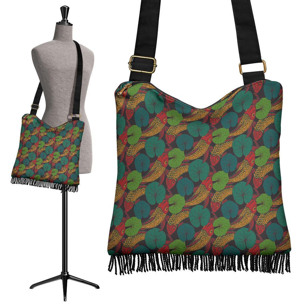 Koi Fish Print Pattern Crossbody Bags-grizzshop