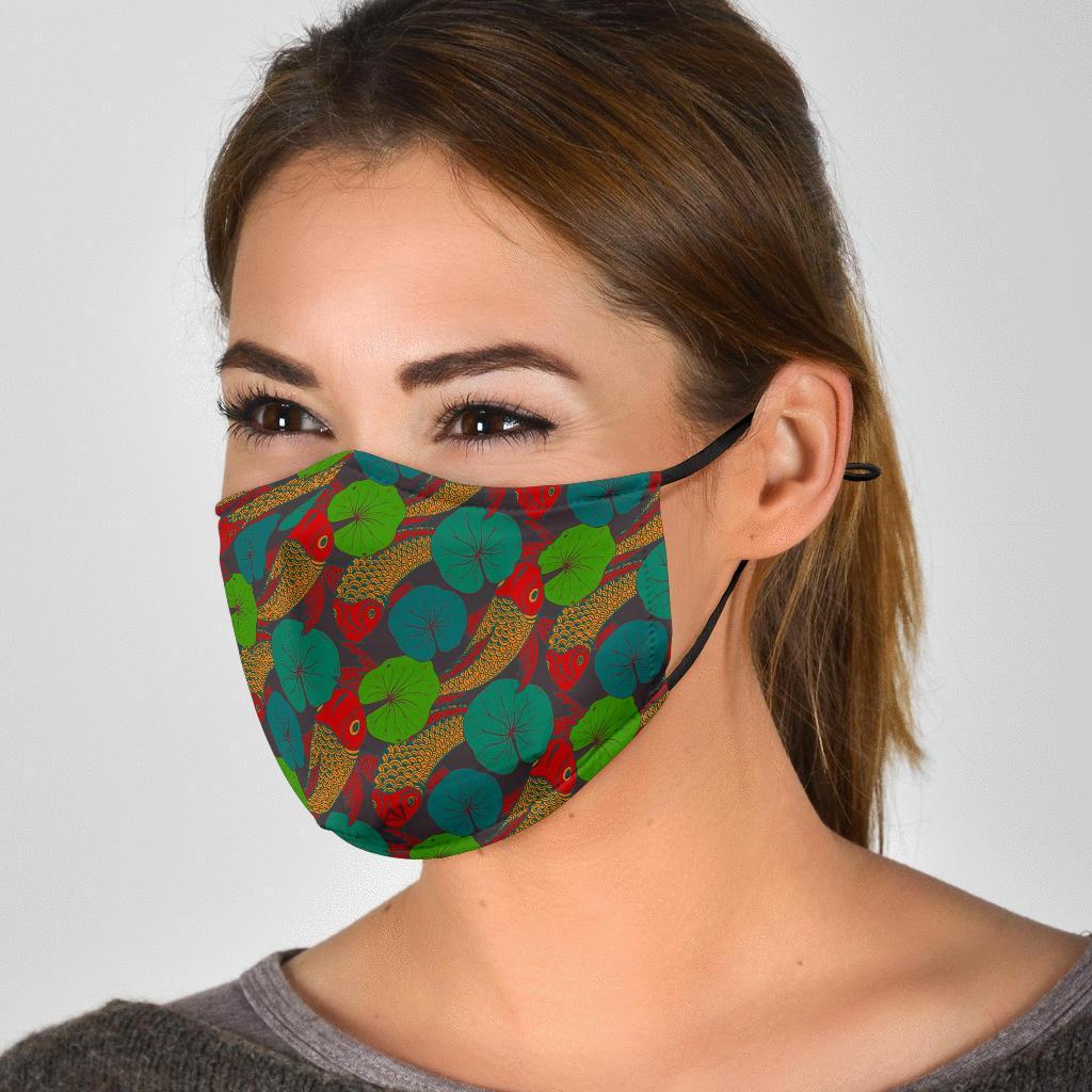 Koi Fish Print Pattern Face Mask-grizzshop