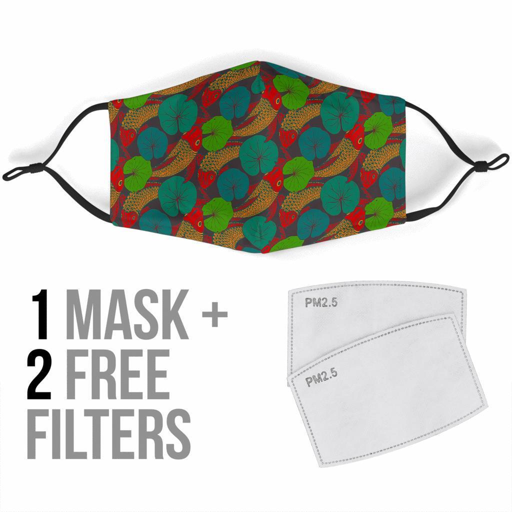 Koi Fish Print Pattern Face Mask-grizzshop