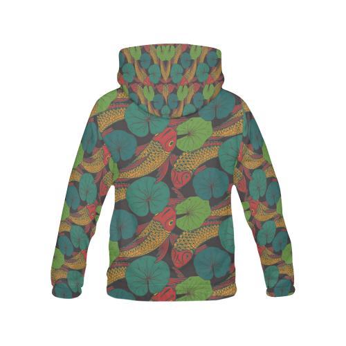 Koi Fish Print Pattern Men Pullover Hoodie-grizzshop