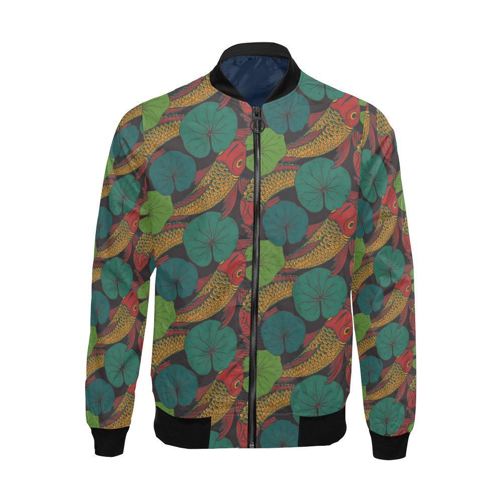 Koi Fish Print Pattern Men's Bomber Jacket-grizzshop