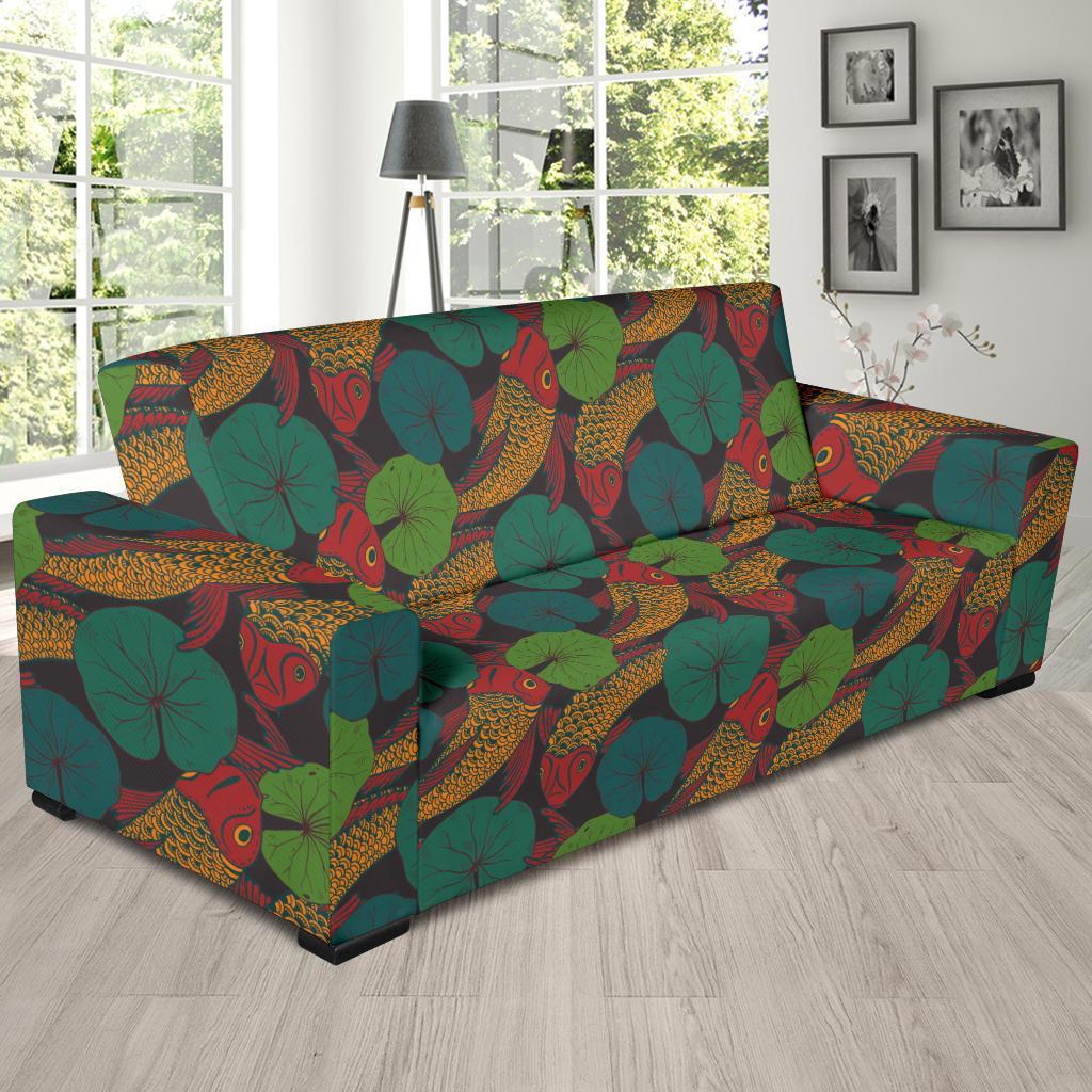 Koi Fish Print Pattern Sofa Covers-grizzshop