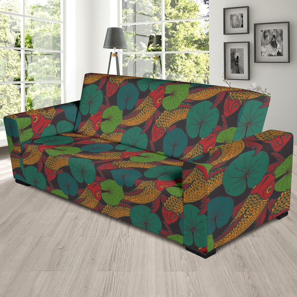 Koi Fish Print Pattern Sofa Covers-grizzshop