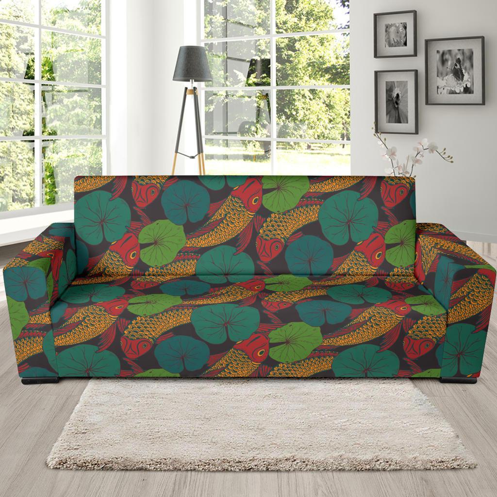 Koi Fish Print Pattern Sofa Covers-grizzshop