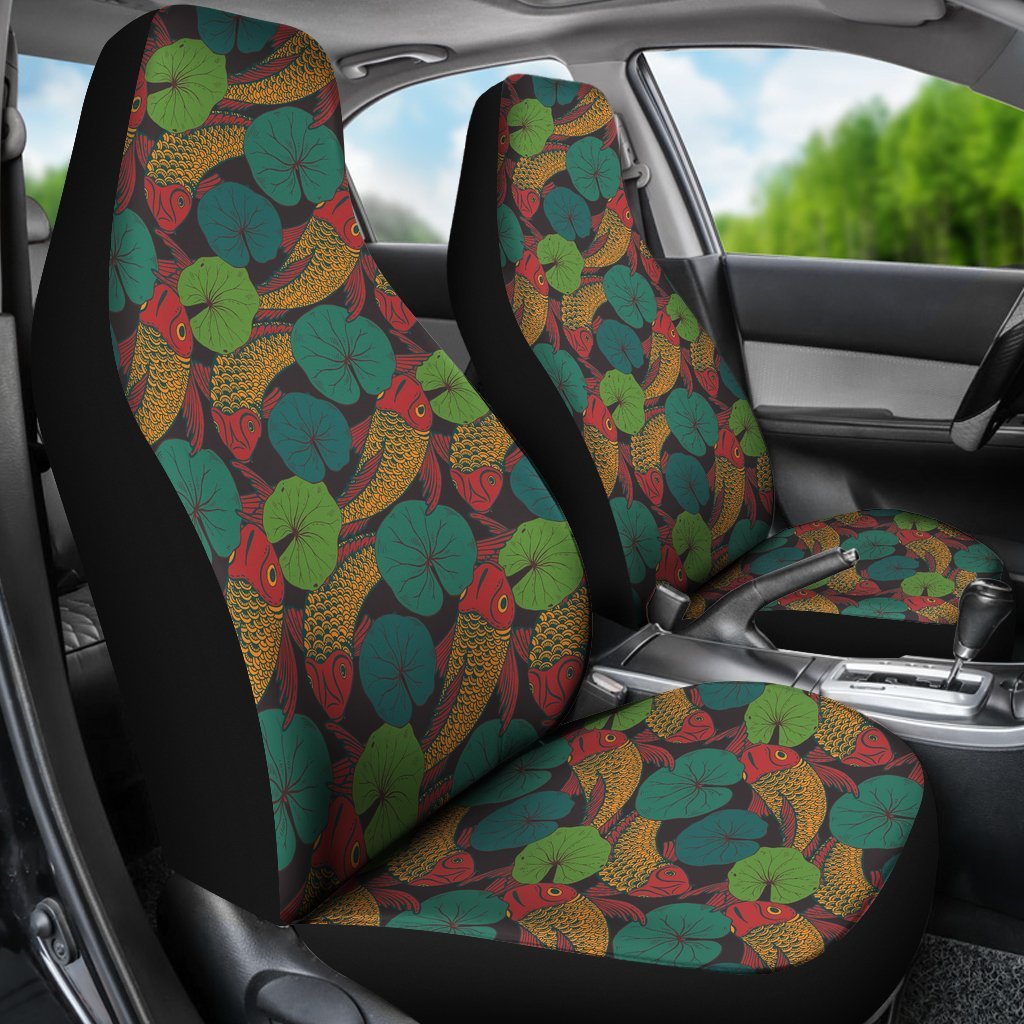 Koi Fish Print Pattern Universal Fit Car Seat Cover-grizzshop