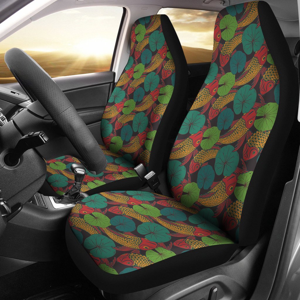 Koi Fish Print Pattern Universal Fit Car Seat Cover-grizzshop
