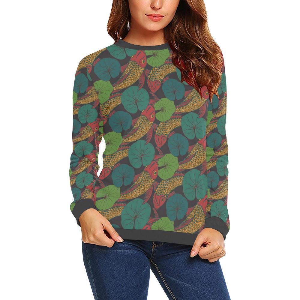 Koi Fish Print Pattern Women's Sweatshirt-grizzshop