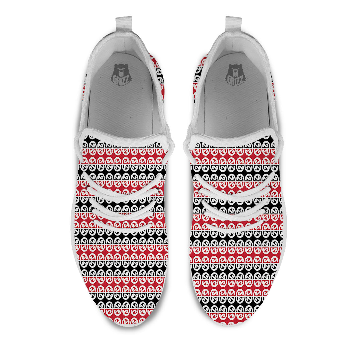 Kowhaiwhai Maori Print Pattern White Athletic Shoes-grizzshop