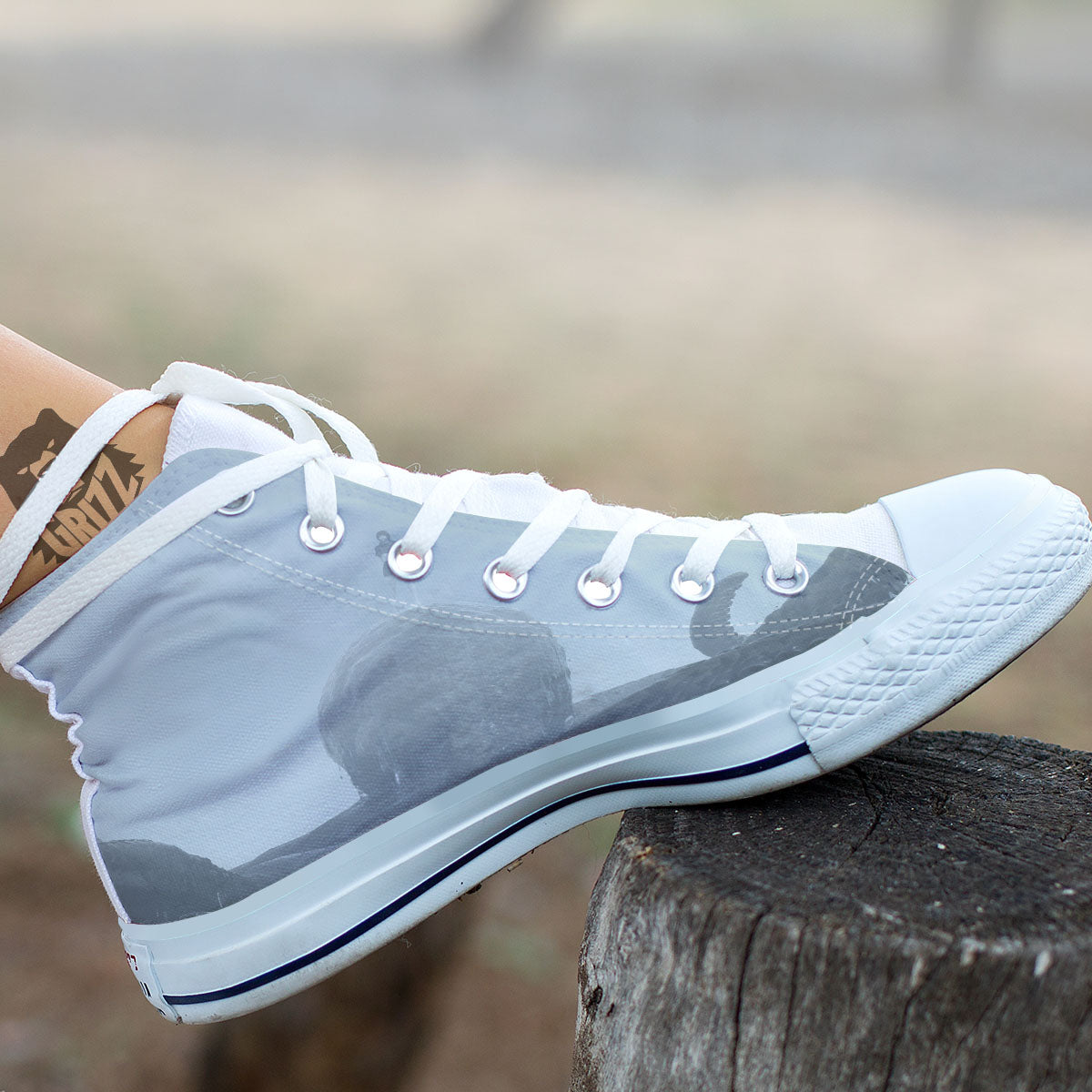 Kraken And Girl On Sea Print White High Top Shoes-grizzshop