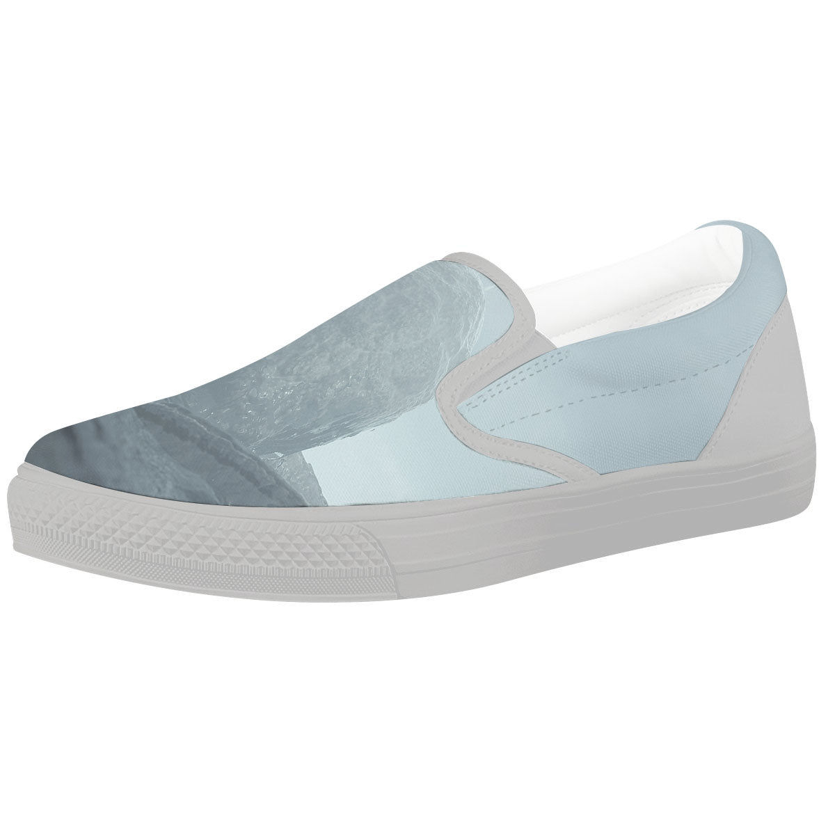 Kraken And Girl On Sea Print White Slip On Shoes-grizzshop
