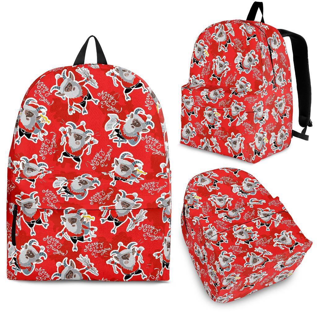 Krampus Christmas Print Pattern Backpack-grizzshop