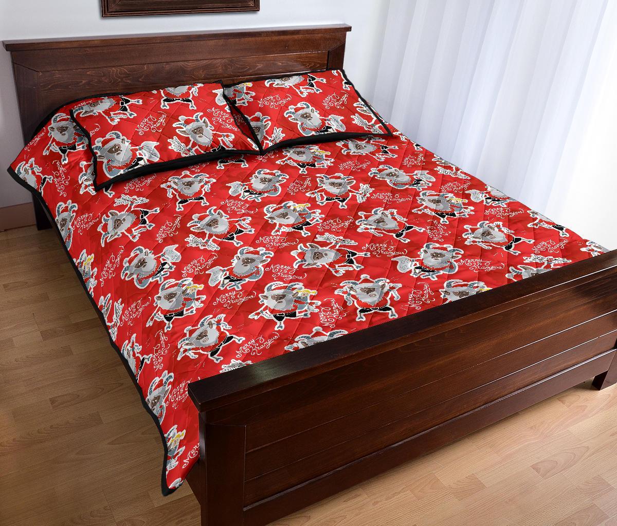 Krampus Christmas Print Pattern Bed Set Quilt-grizzshop