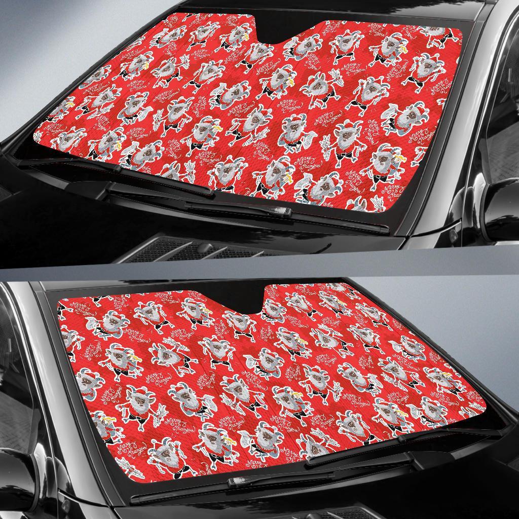Krampus Christmas Print Pattern Car Sun Shade-grizzshop