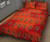 Krampus Pattern Print Bed Set Quilt-grizzshop