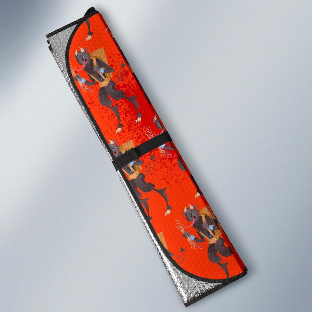 Krampus Pattern Print Car Sun Shade-grizzshop