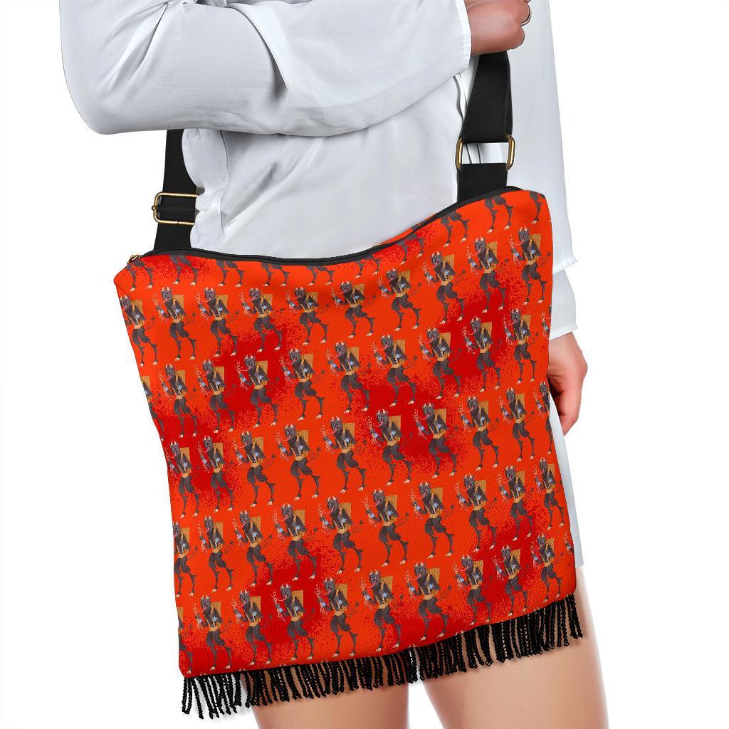 Krampus Pattern Print Crossbody bags-grizzshop