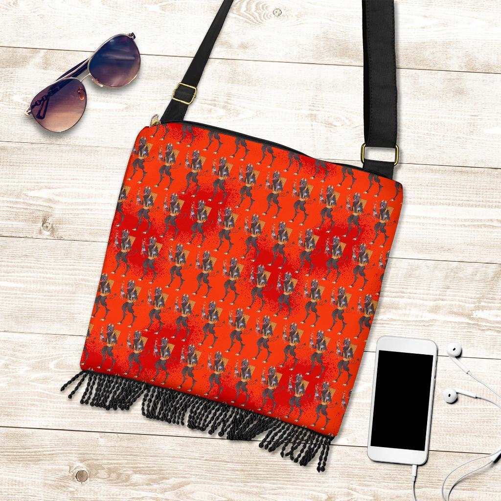 Krampus Pattern Print Crossbody bags-grizzshop