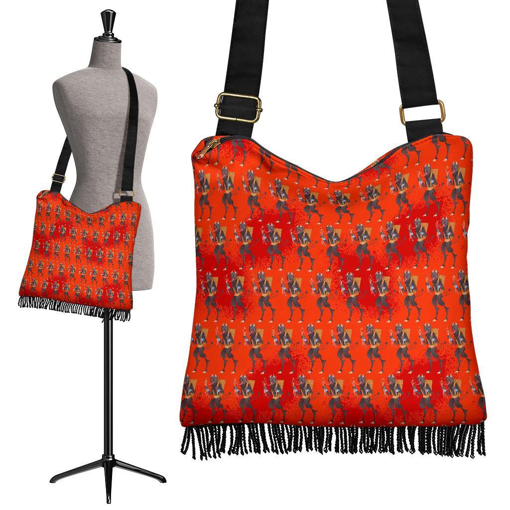 Krampus Pattern Print Crossbody bags-grizzshop