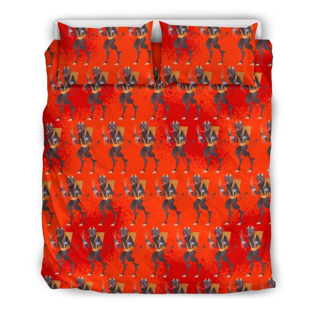 Krampus Pattern Print Duvet Cover Bedding Set-grizzshop