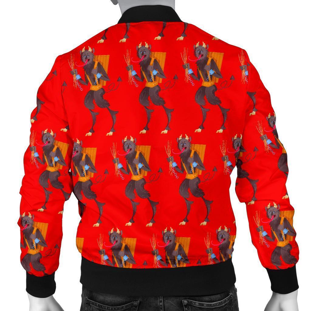 Krampus Pattern Print Men's Bomber Jacket-grizzshop