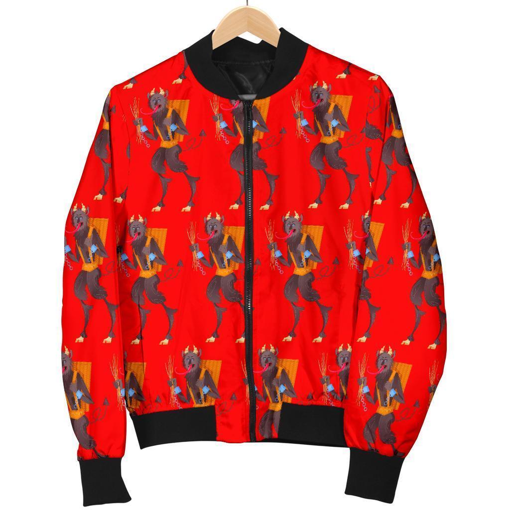 Krampus Pattern Print Men's Bomber Jacket-grizzshop