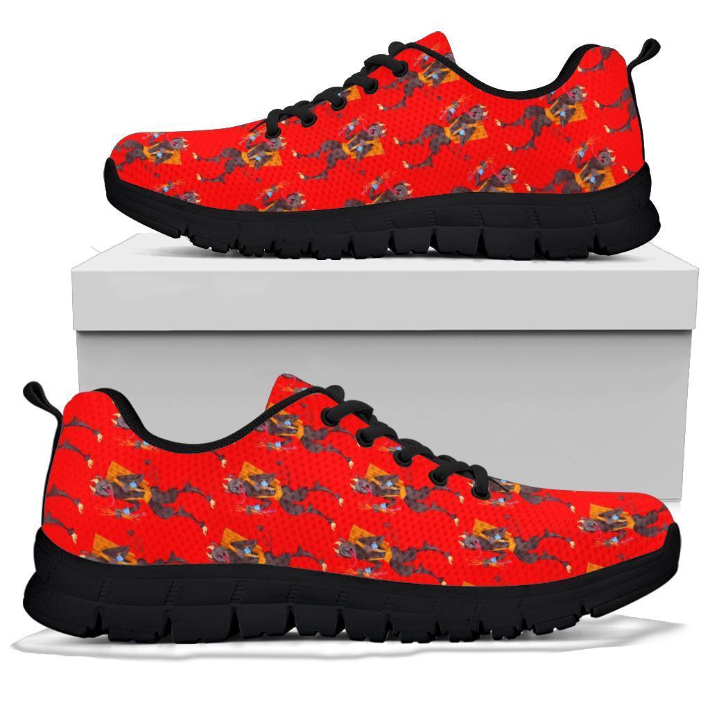 Krampus Pattern Print Sneaker Shoes For Men Women-grizzshop