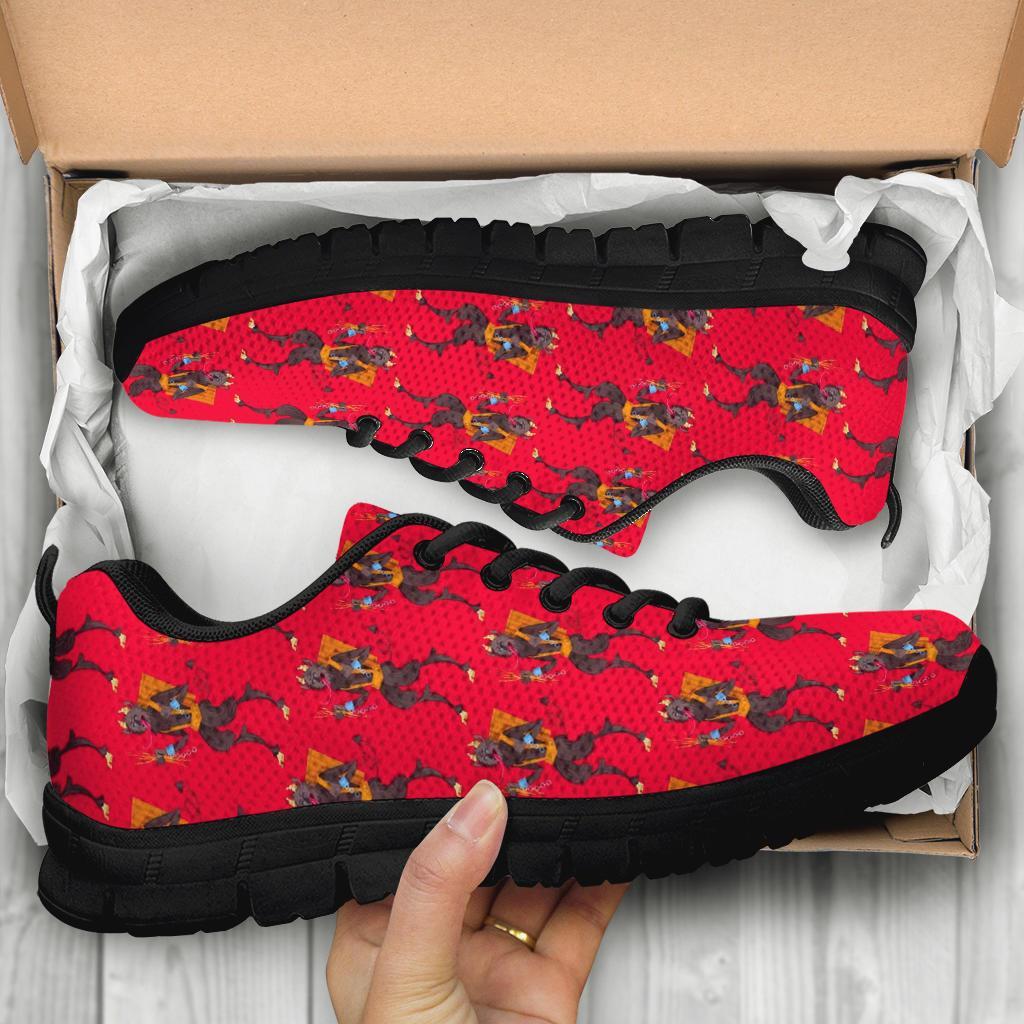 Krampus Pattern Print Sneaker Shoes For Men Women-grizzshop