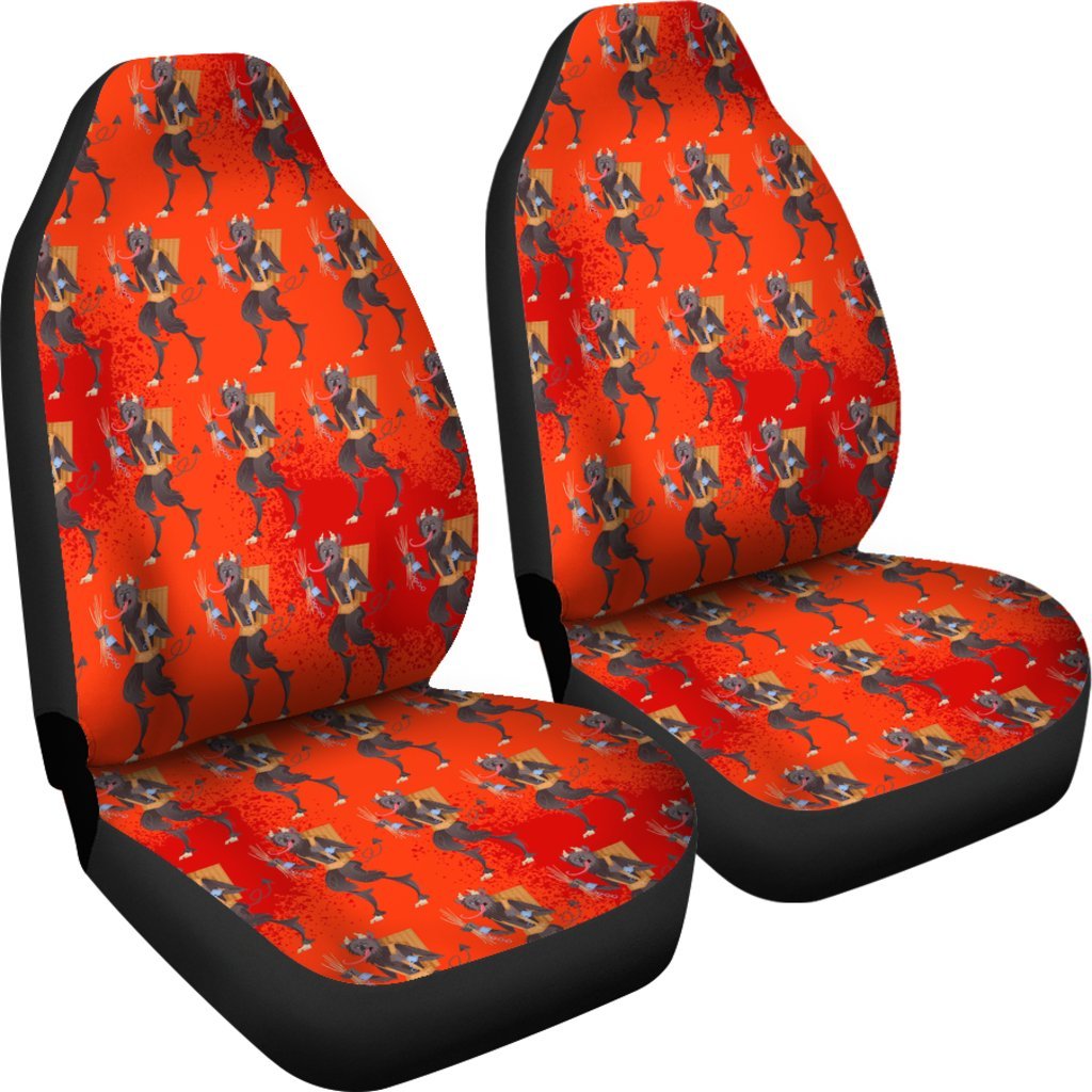 Krampus Pattern Print Universal Fit Car Seat Covers-grizzshop