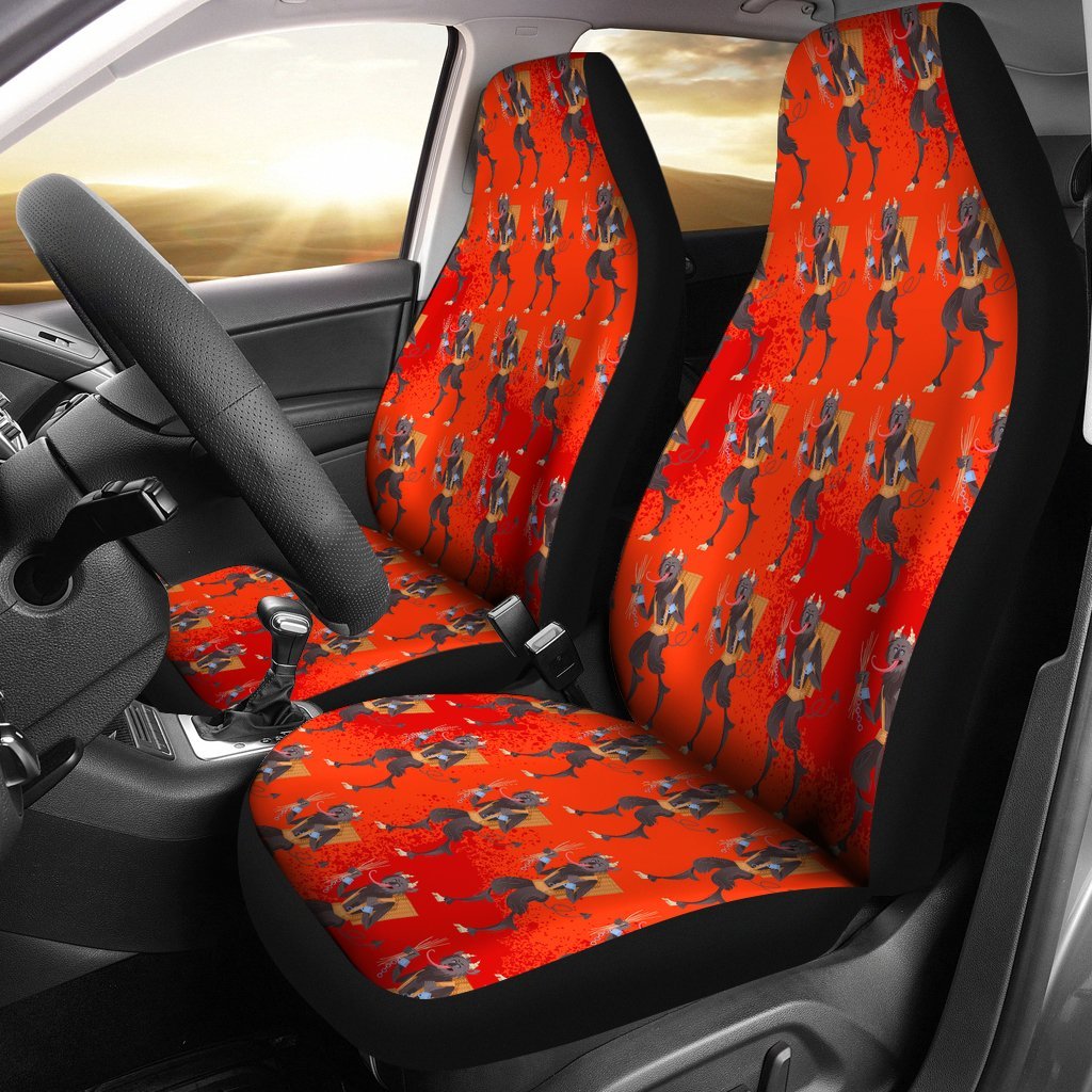 Krampus Pattern Print Universal Fit Car Seat Covers-grizzshop