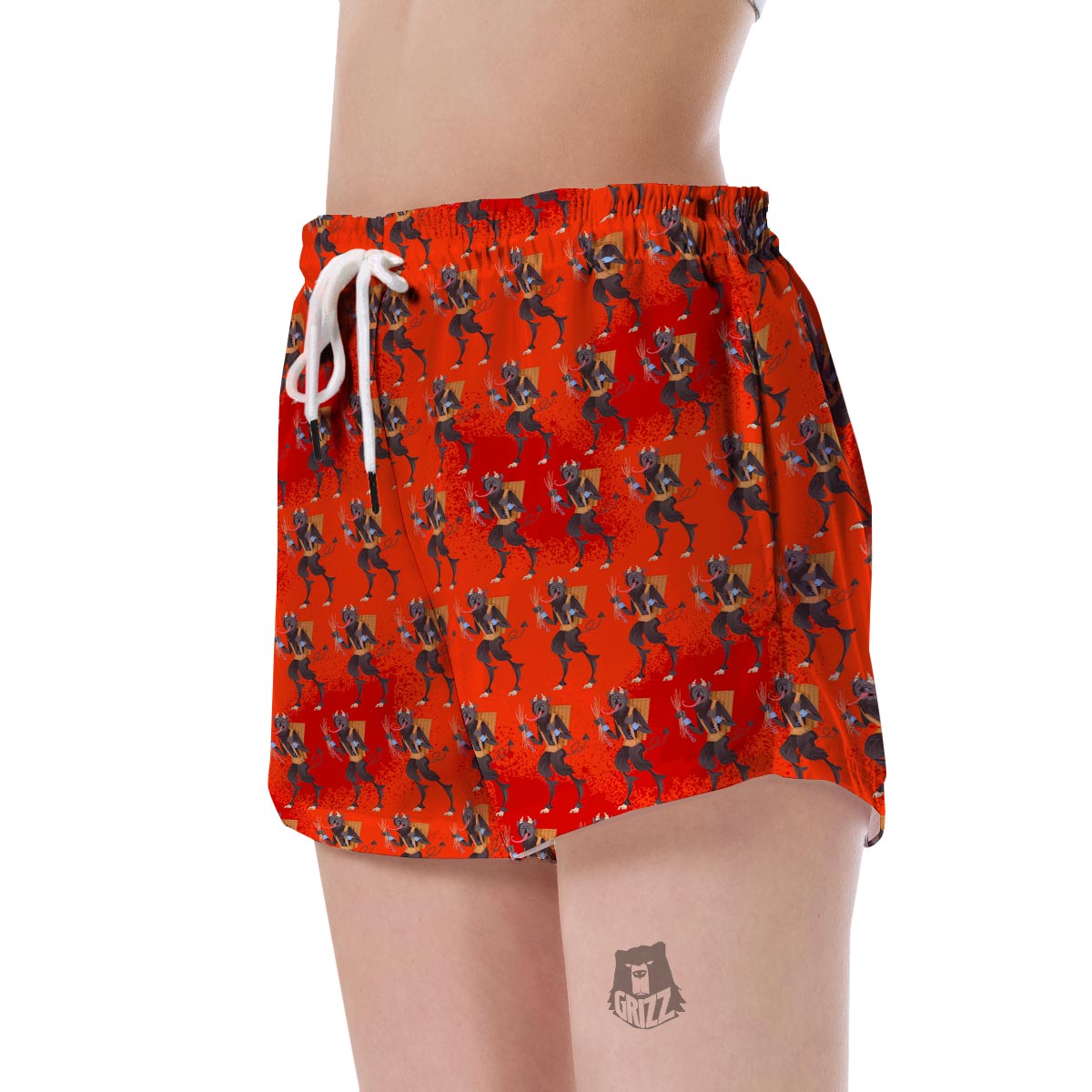 Krampus Pattern Print Women's Shorts-grizzshop
