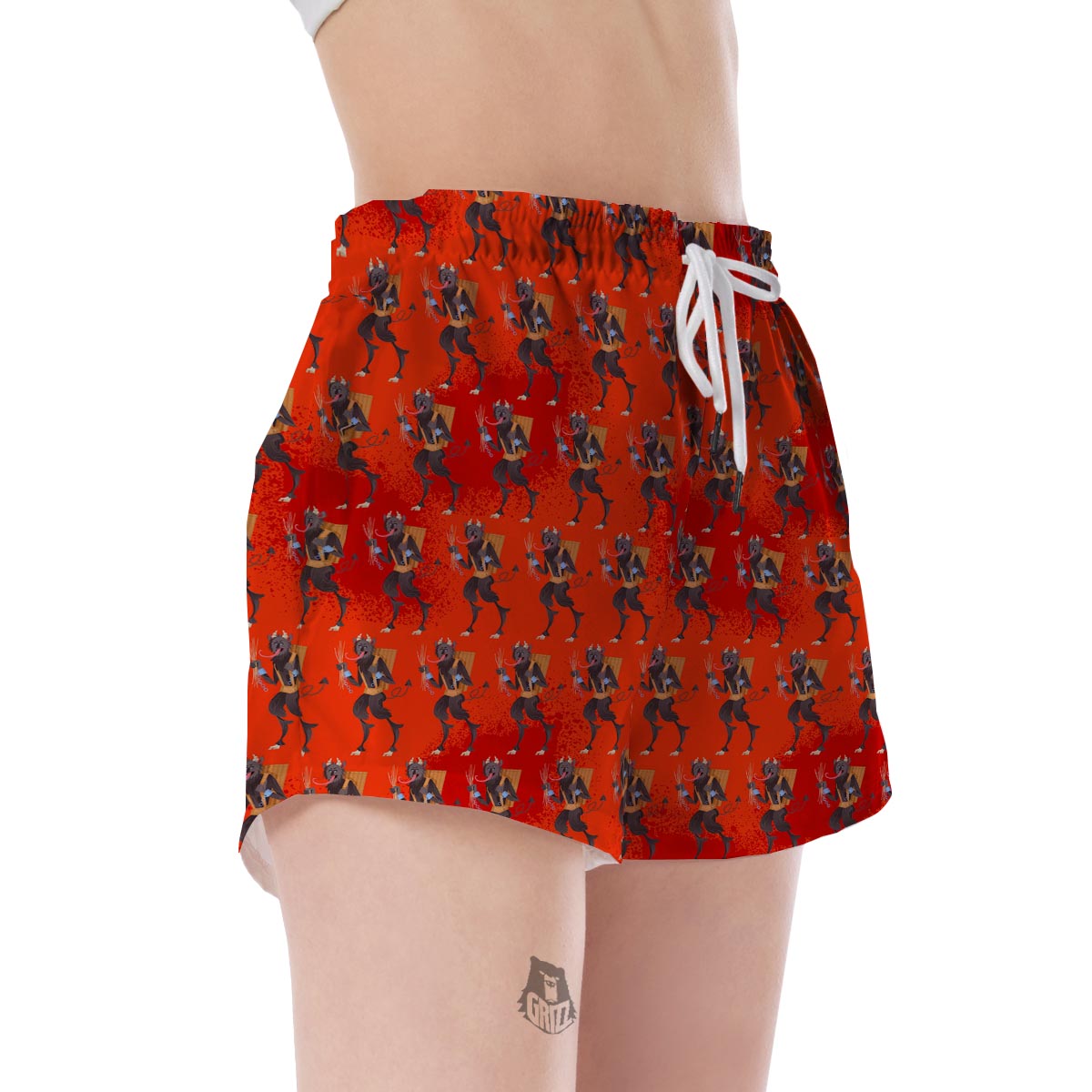 Krampus Pattern Print Women's Shorts-grizzshop