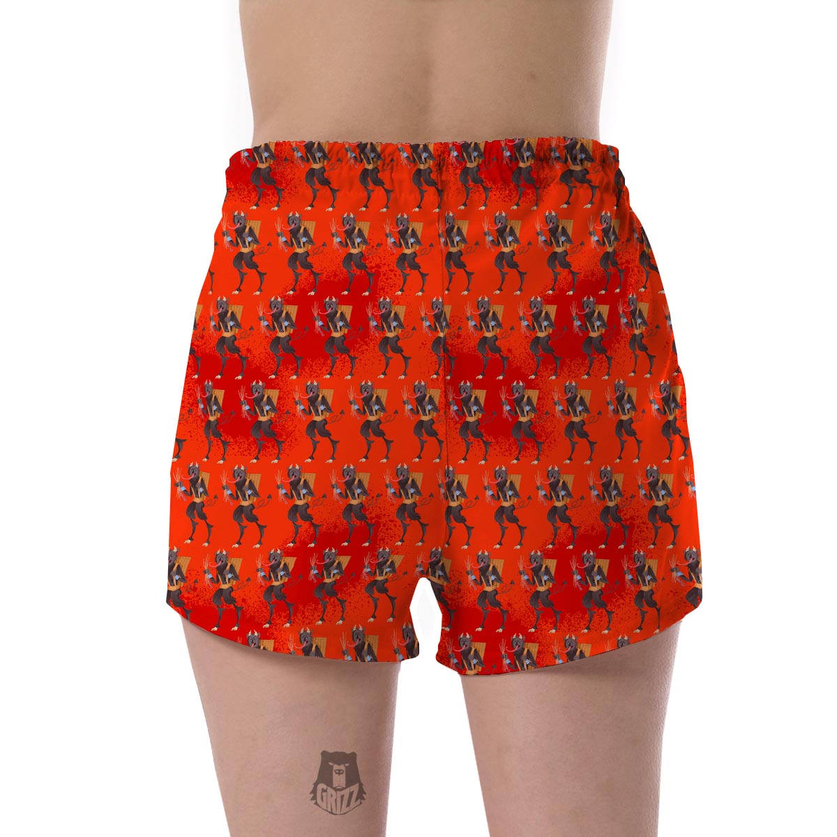 Krampus Pattern Print Women's Shorts-grizzshop